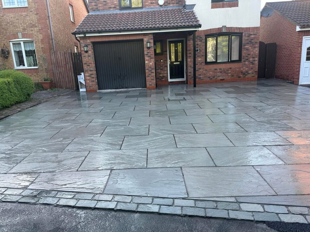 Durable natural stone driveway installed for Preston homeowner