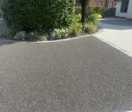Resin driveway installation at residential property in Little Eccleston
